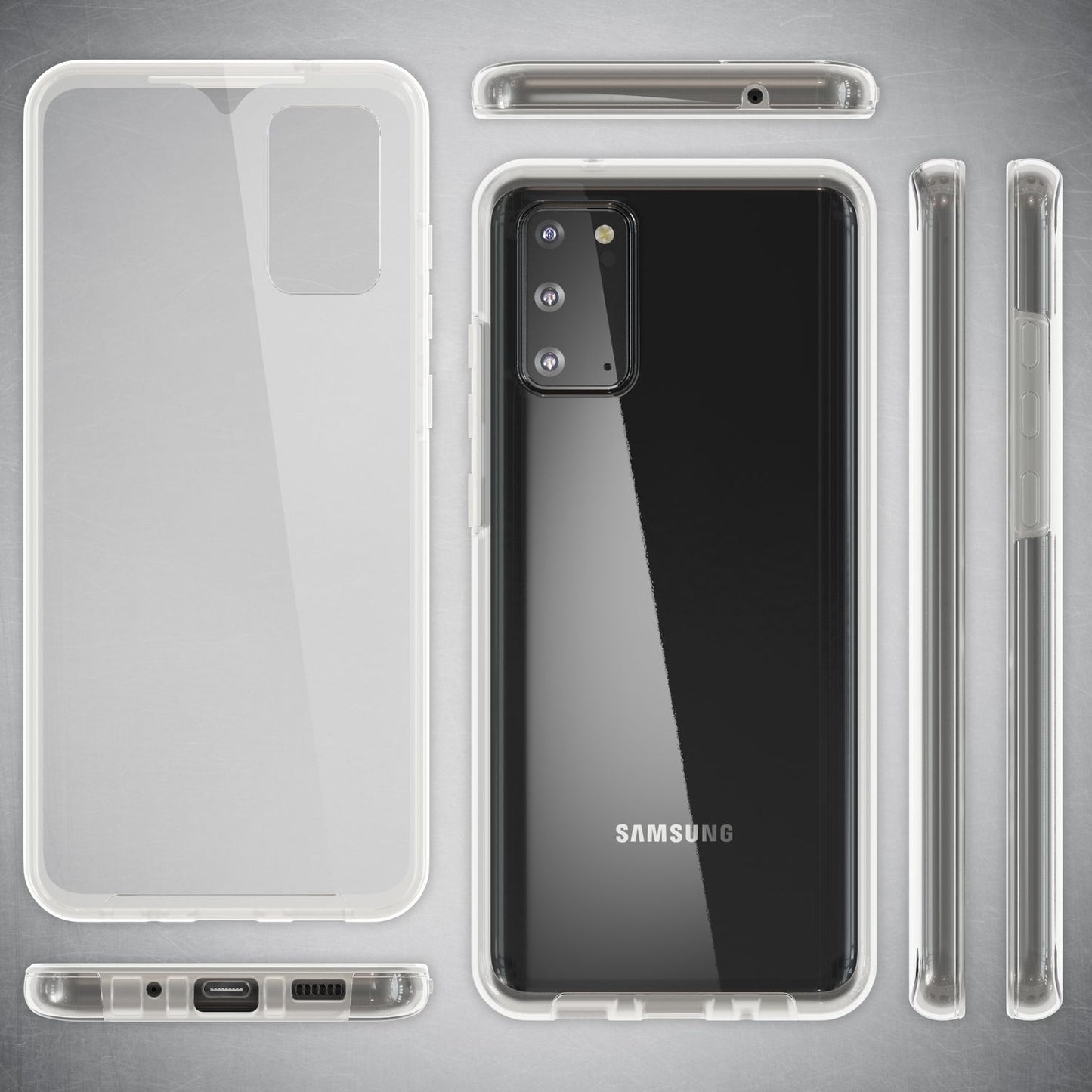 NALIA 360 Grad Handy Hülle kompatibel mit Samsung Galaxy S20, Full Cover Case