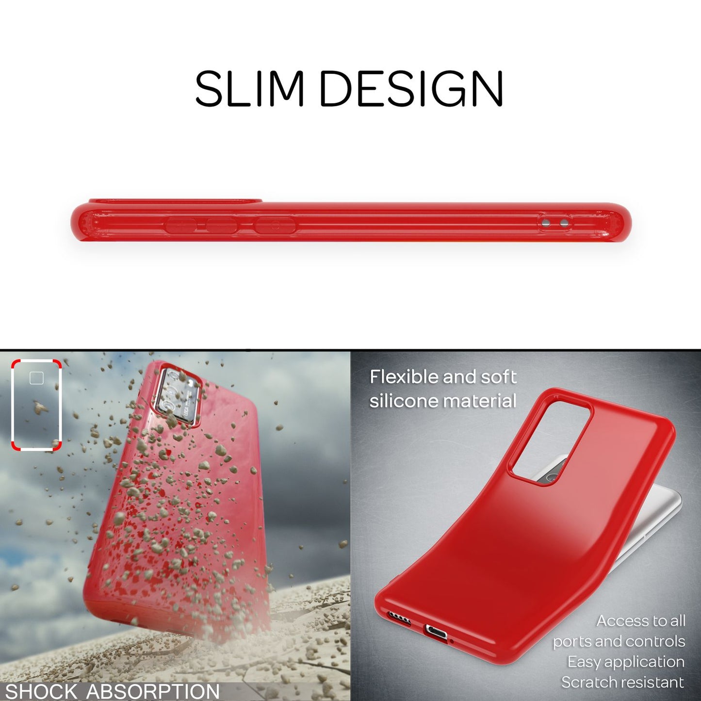 NALIA Handy Hülle für Huawei P40, Slim Case Silikon Schutzhülle Cover TPU Bumper