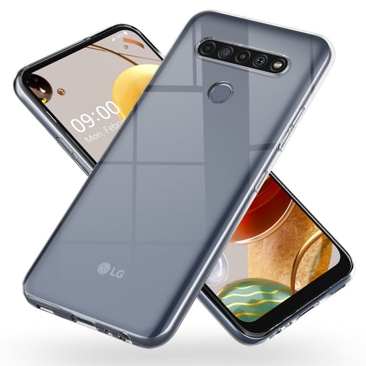 NALIA Handy Hülle für LG K61, Dünn Durchsichtig Transparent Silikon Cover Case