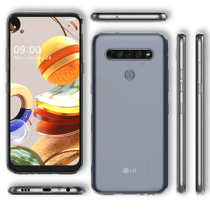 NALIA Handy Hülle für LG K61, Dünn Durchsichtig Transparent Silikon Cover Case
