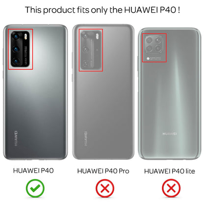 NALIA Echt Holz Flip Case für Huawei P40, Wood Etui Handy Hülle Klapp Cover 360°
