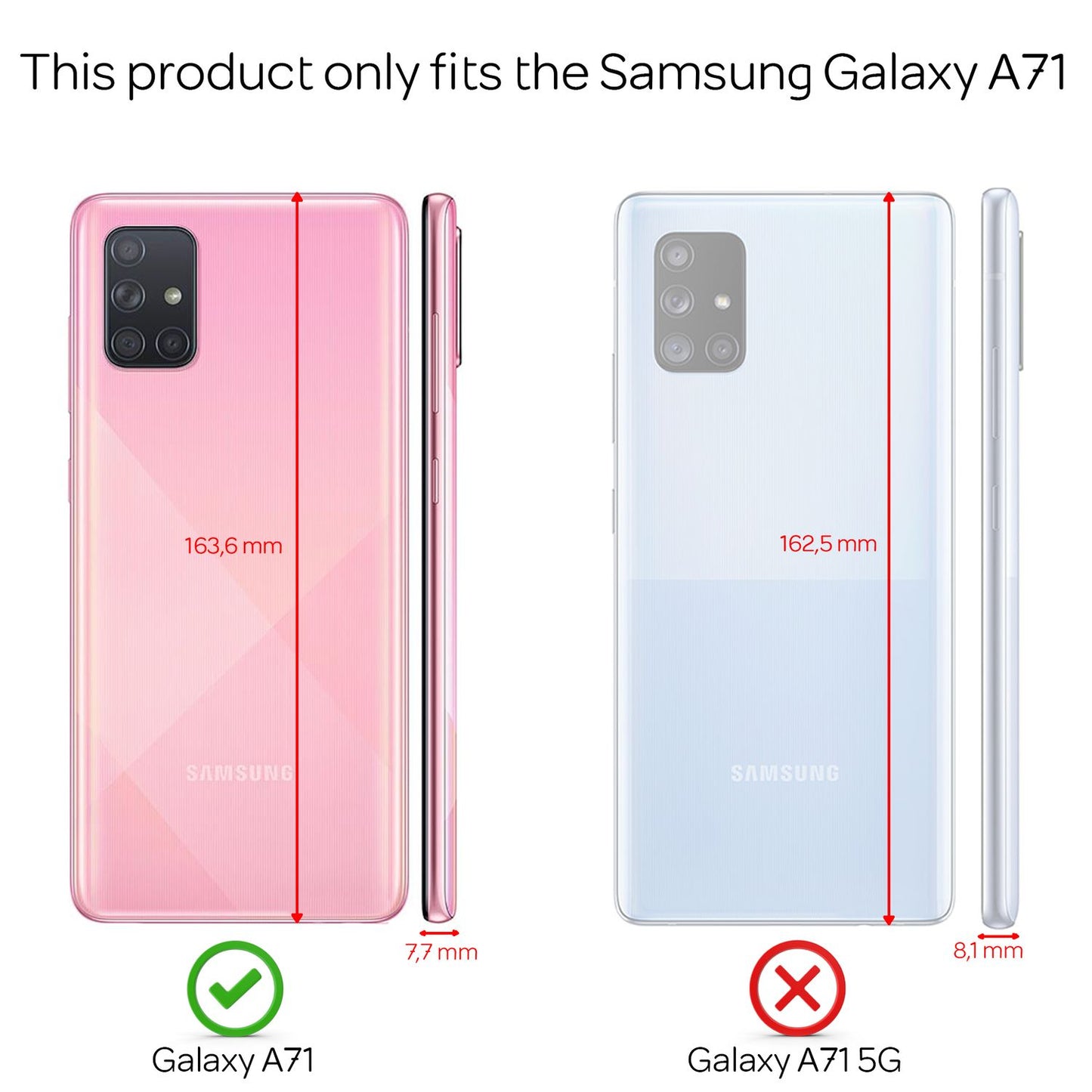NALIA Glitzer Handyhülle für Samsung Galaxy A71, Bling Case Handy Schutz Strass Cover