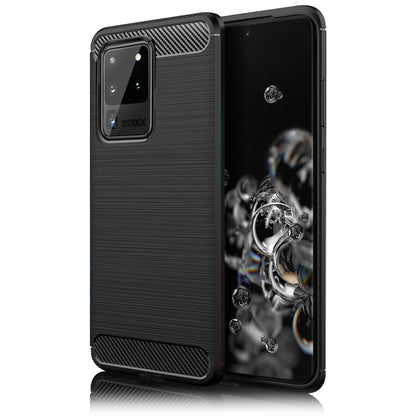 NALIA Carbon Look Handy Hülle für Samsung Galaxy S20 Ultra,  Silikon Cover Case