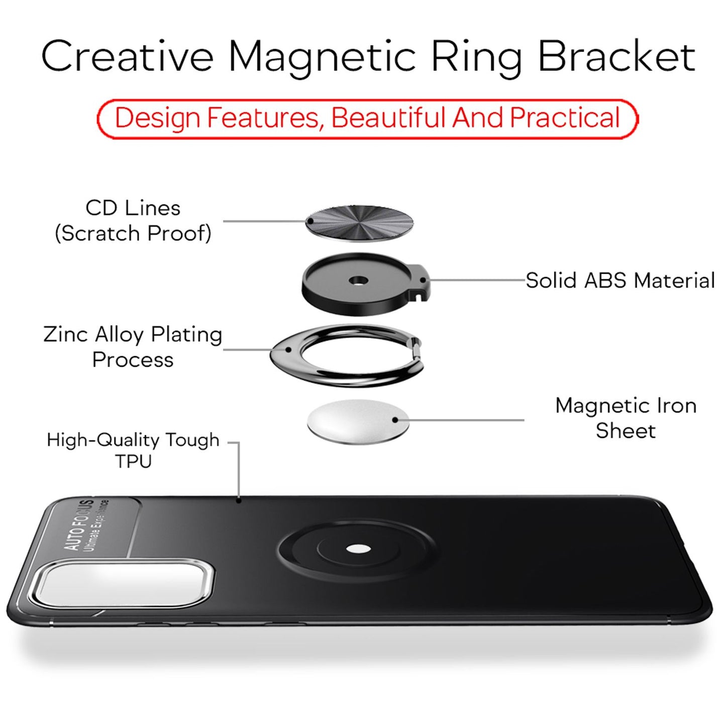 NALIA Ring Handy Hülle für Samsung Galaxy S20 Plus, Silikon Cover Case Halter