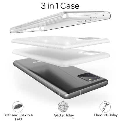NALIA Glitzer Handy Hülle für Samsung Galaxy Note 10 Lite, Silikon Cover Case