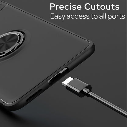 NALIA Ring Handy Hülle für Huawei P40, Dünnes Silikon Cover Case 360 Grad Halter