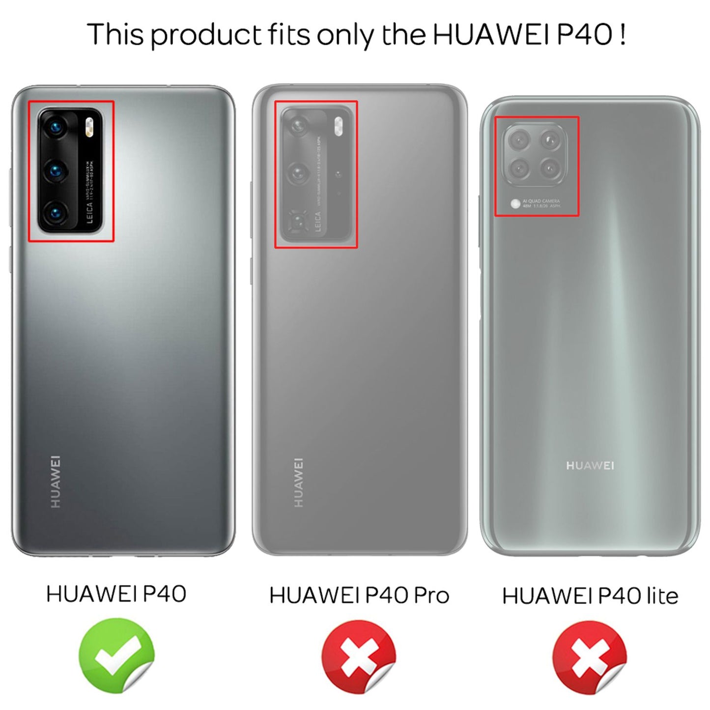 NALIA Handy Hülle mit Kette für Huawei P40, Necklace Hard Case Umhänge Cover