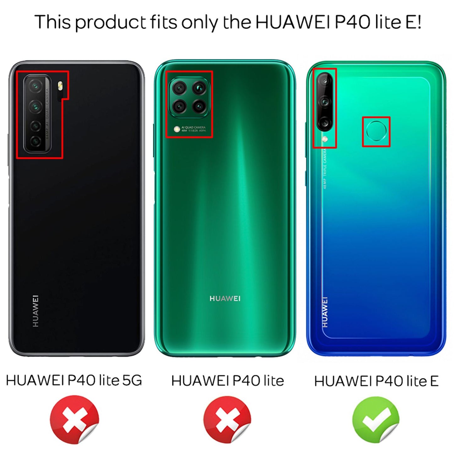 NALIA Handy Hülle für Huawei P40 lite E, Leder Look Silikon Cover Case Bumper