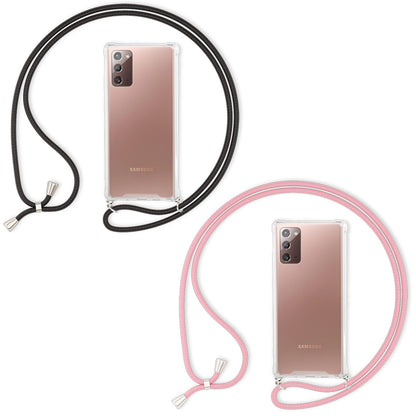 NALIA Handy Hülle mit Kette für Samsung Galaxy Note 20, Soft Kordel Phone Cover