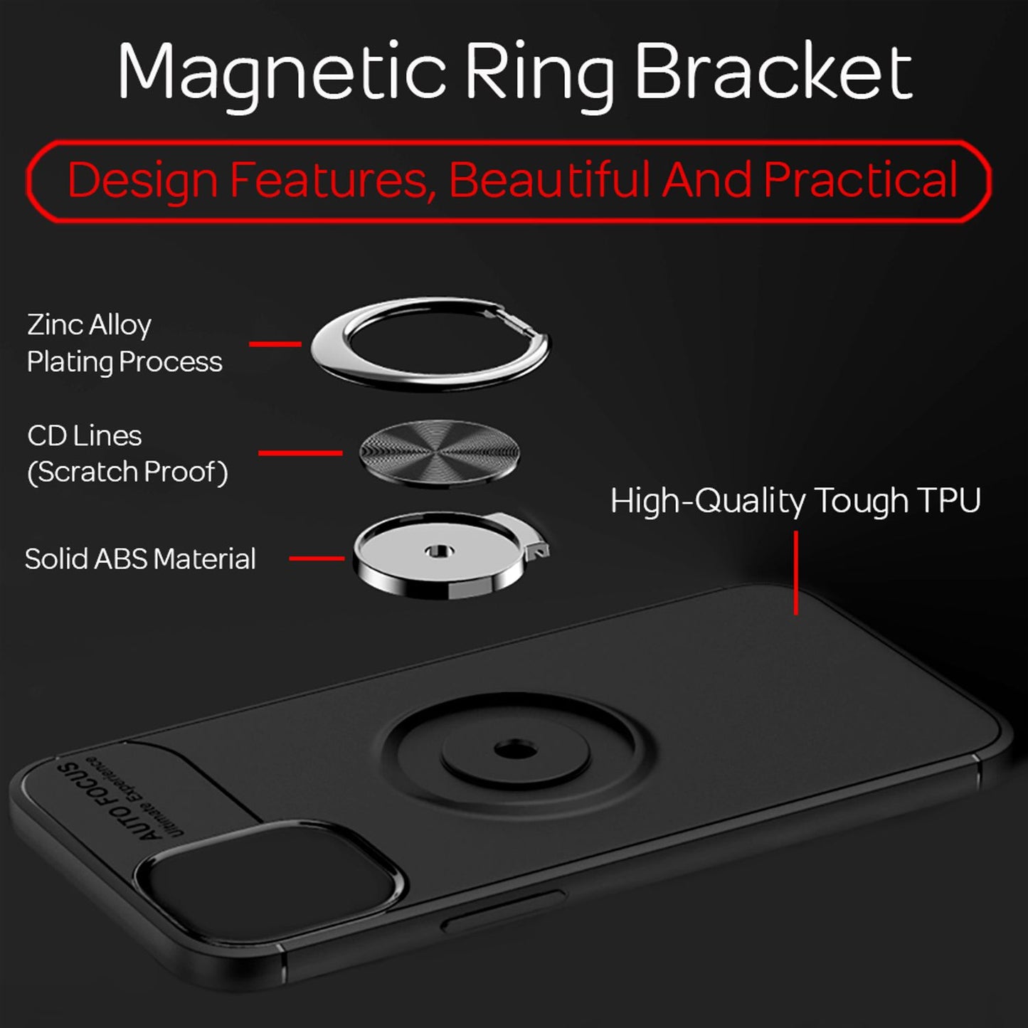 NALIA Ring Handyhülle für iPhone 12 Pro Max, Handy Cover Case Schutz Tasche TPU Etui