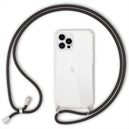 NALIA Handy Hülle mit Kette für iPhone 12 Pro Max, Hard Case Kordel Cover Bumper