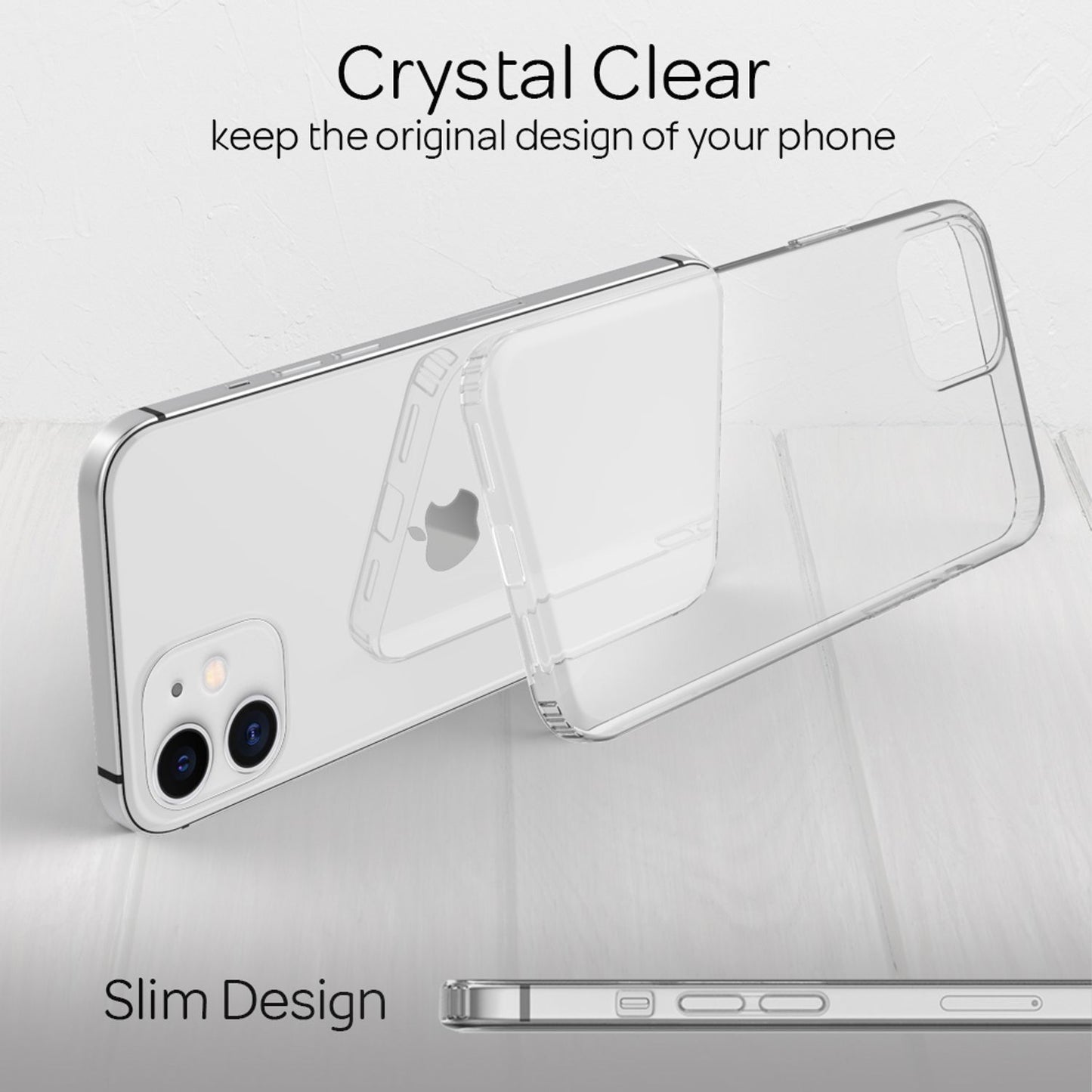 NALIA Handy Hülle für iPhone 12 / iPhone 12 Pro, Slim Hard Case & Silikon Bumper