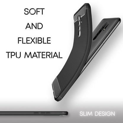 NALIA Handy Hülle für Xiaomi Redmi 9, Carbon Look Silikon Schutz Case Cover TPU