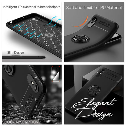 NALIA Ring Handy Hülle für Xiaomi Redmi 9A, Schutz Phone Case Tasche Etui Bumper