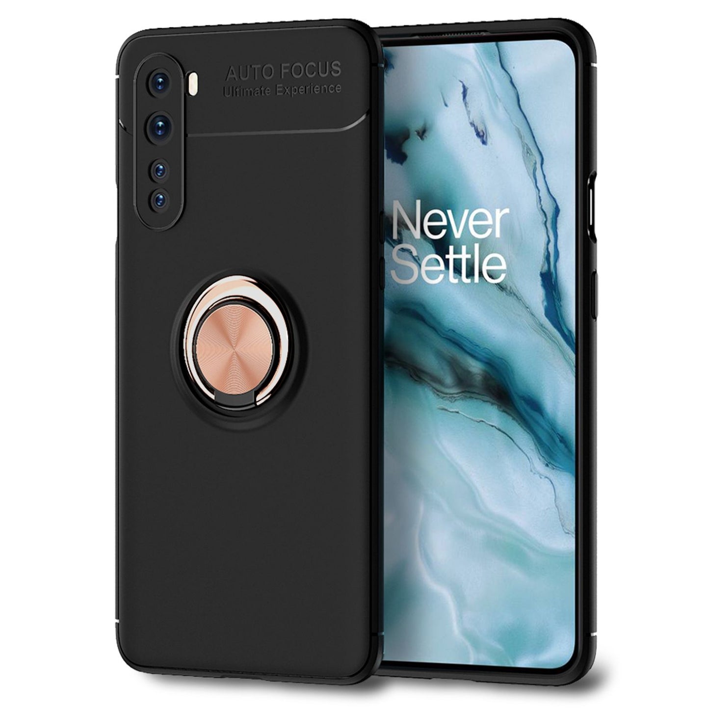NALIA Ring Handy Hülle für OnePlus Nord, Schutz Phone Case Tasche Etui Bumper