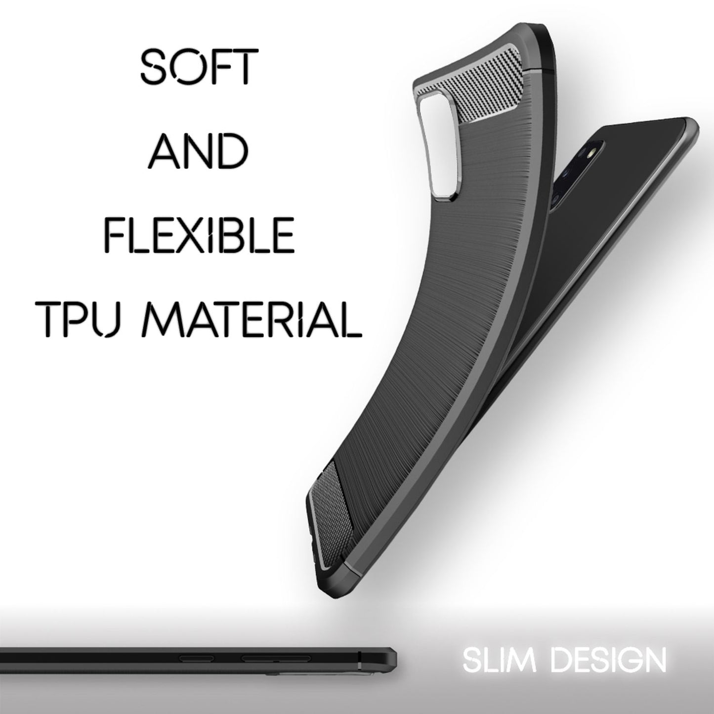 NALIA Design Handy Hülle für Samsung Galaxy A31, Carbon Look Cover Case Bumper