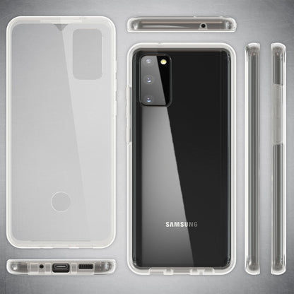 NALIA 360° Handy Hülle für Samsung Galaxy S20, Clear Case Schutz Cover Etui Slim