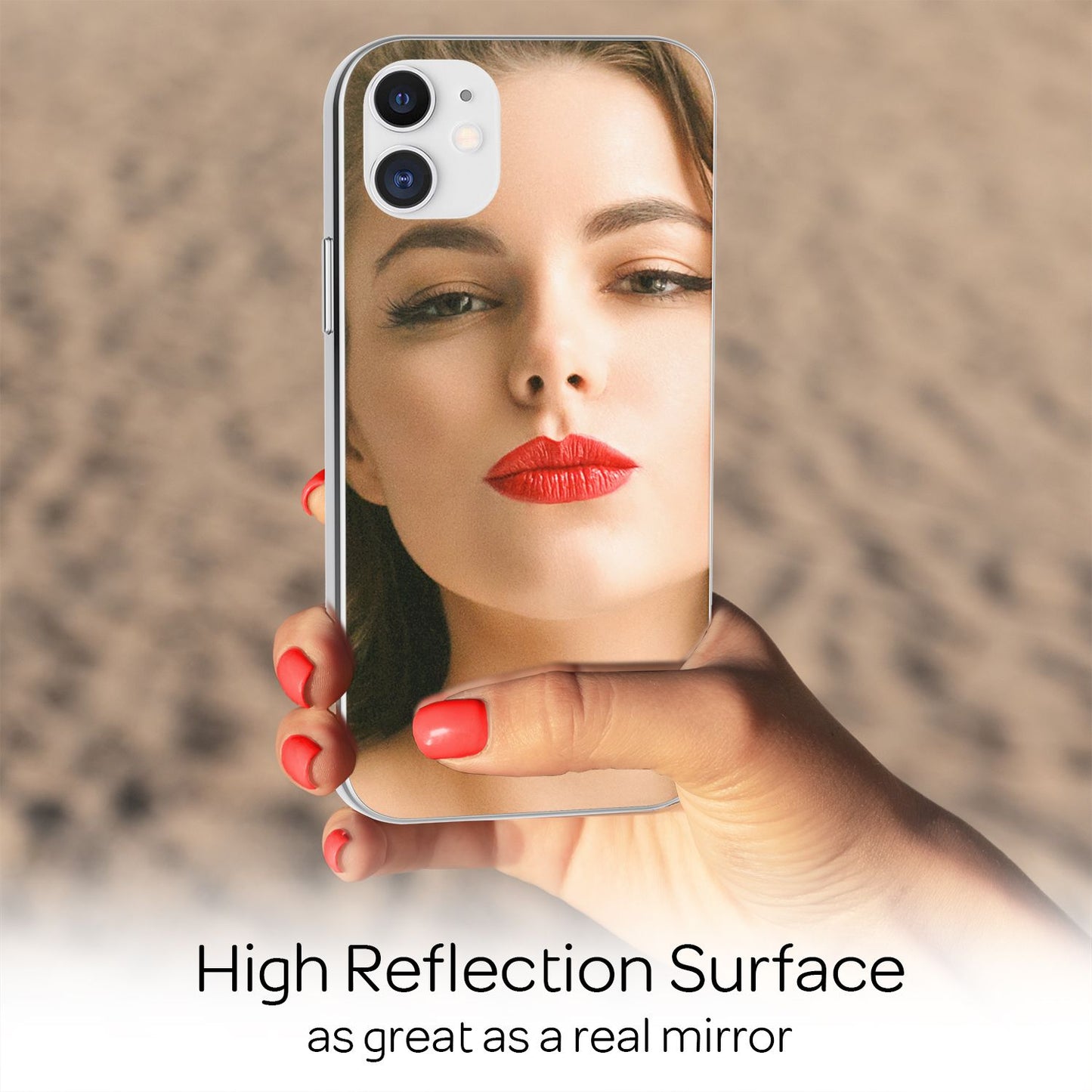 NALIA Spiegel Hart Glas Hülle für  iPhone 12 Mini, Mirror Schutz Case Bumper