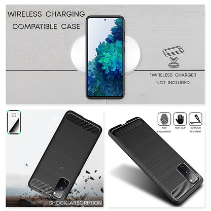 NALIA Carbon Case für Samsung Galaxy S20 FE, Silikon Handy Hülle Schutz Cover
