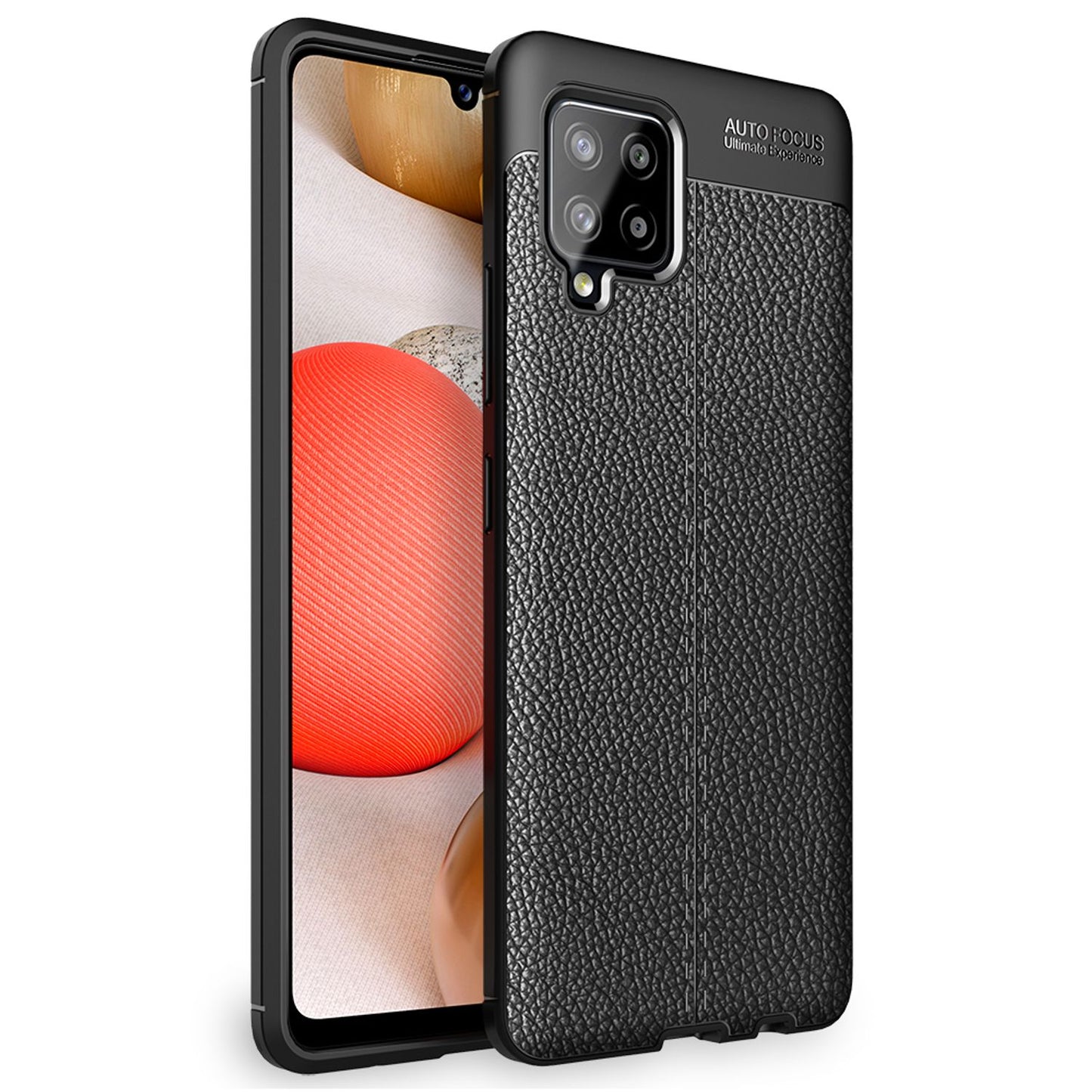 NALIA Leder Case für Samsung Galaxy A42 5G, Silikon Handy Hülle Schutz Cover TPU