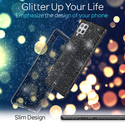 NALIA Klare Glitzer Hülle für Samsung Galaxy A42 5G, Bling Handy Case Cover Etui