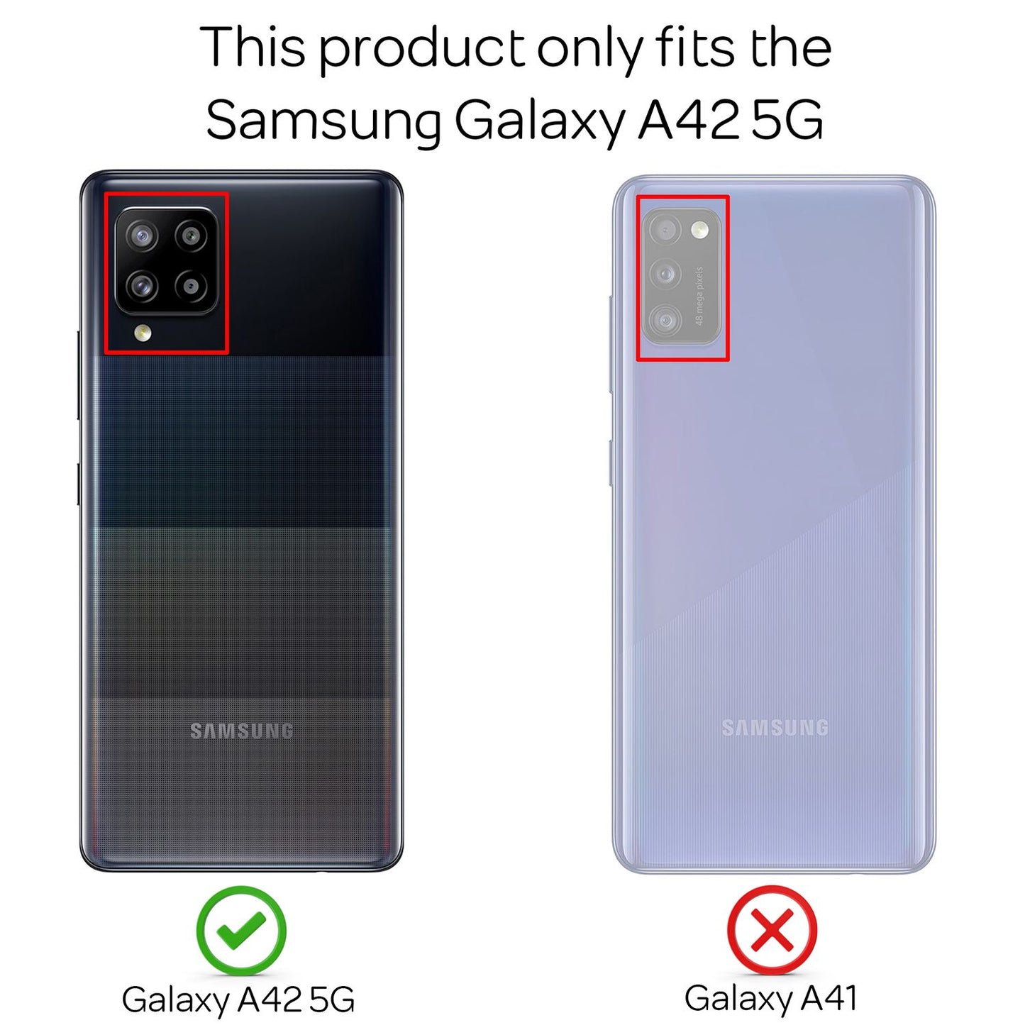 NALIA Klare Handy Hülle für Samsung Galaxy A42 5G, Hard Case Durchsichtig Cover