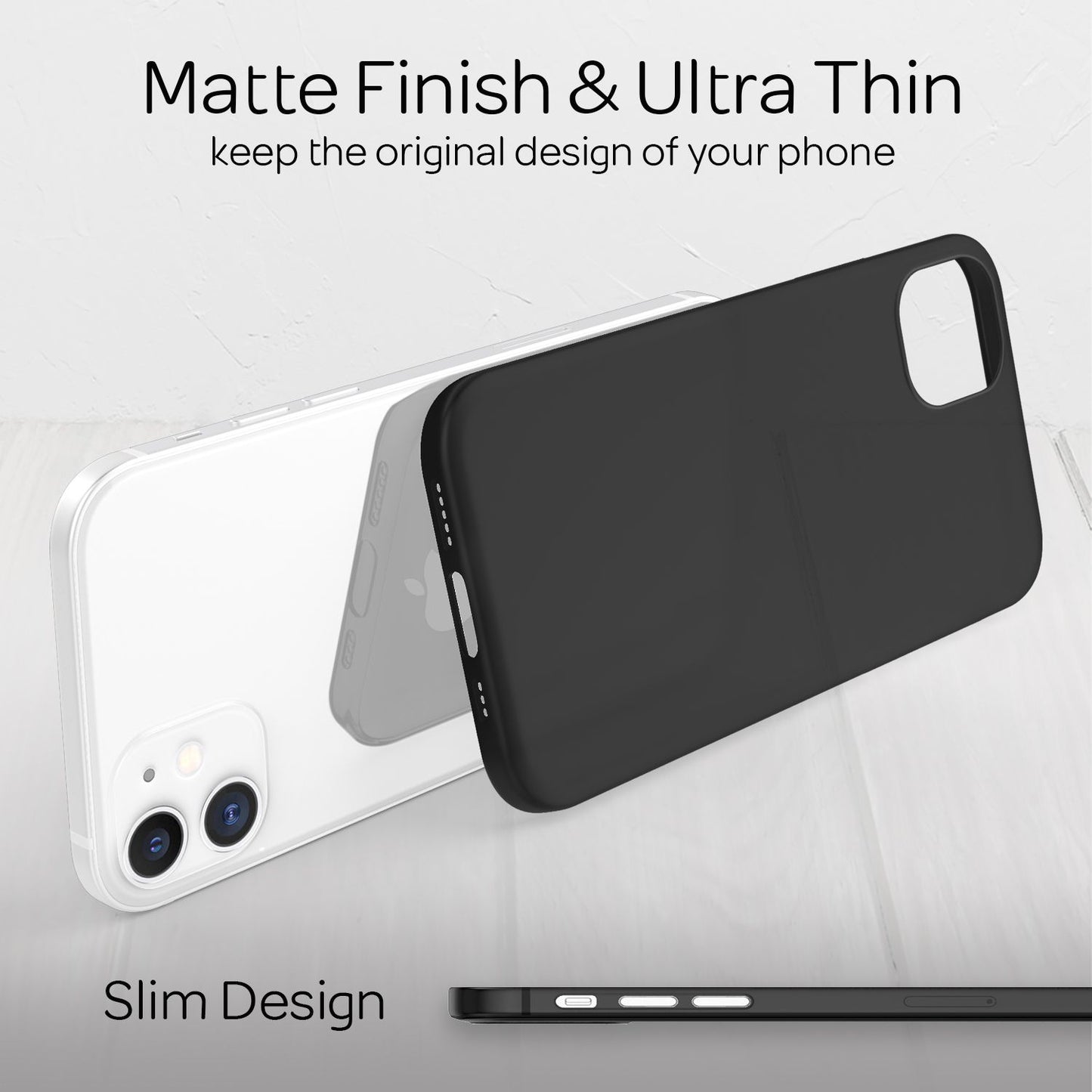 NALIA Extra Dünn Hard Case für iPhone 12 / iPhone 12 Pro, Ultra Slim Handy Hülle