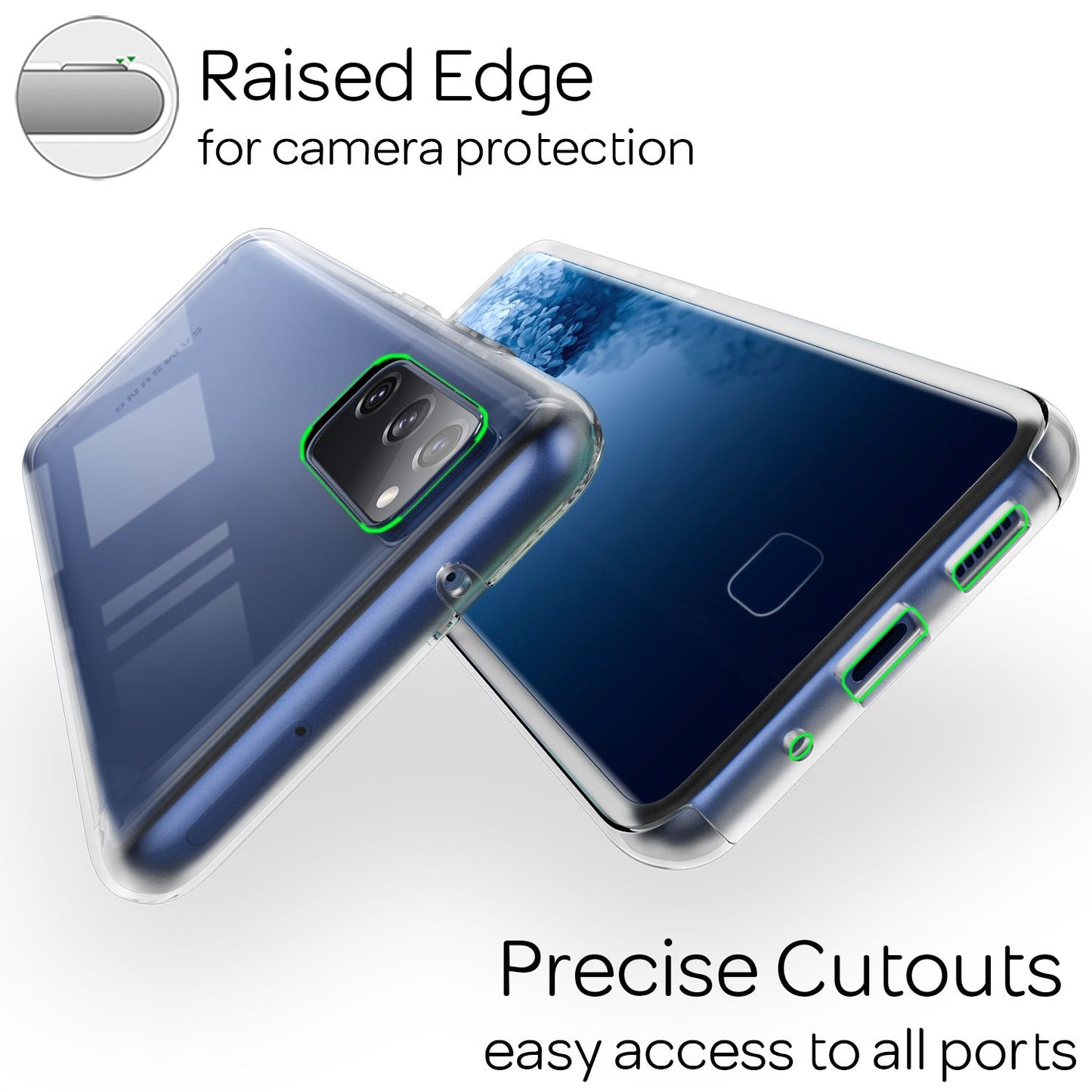 NALIA 360° Handy Hülle für Samsung Galaxy S20 FE, Clear Case Schutz Cover Etui