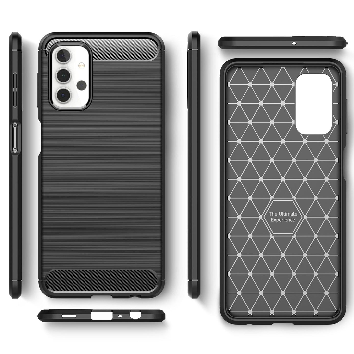 NALIA Design Handy Hülle für Samsung Galaxy A32 5G, Carbon Look Case Cover Bumper