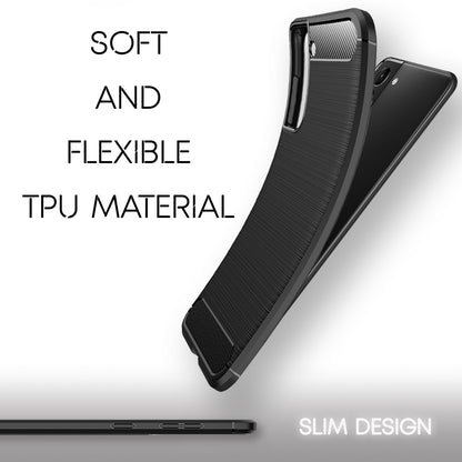NALIA Design Handy Hülle für Samsung Galaxy S21, Carbon Look Case Cover Bumper