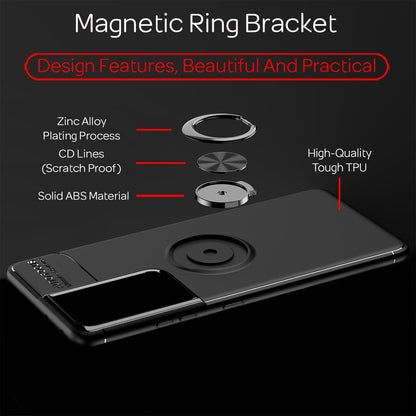 NALIA Ring Handy Hülle für Samsung Galaxy S21 Ultra, Schutz Case Tasche Bumper