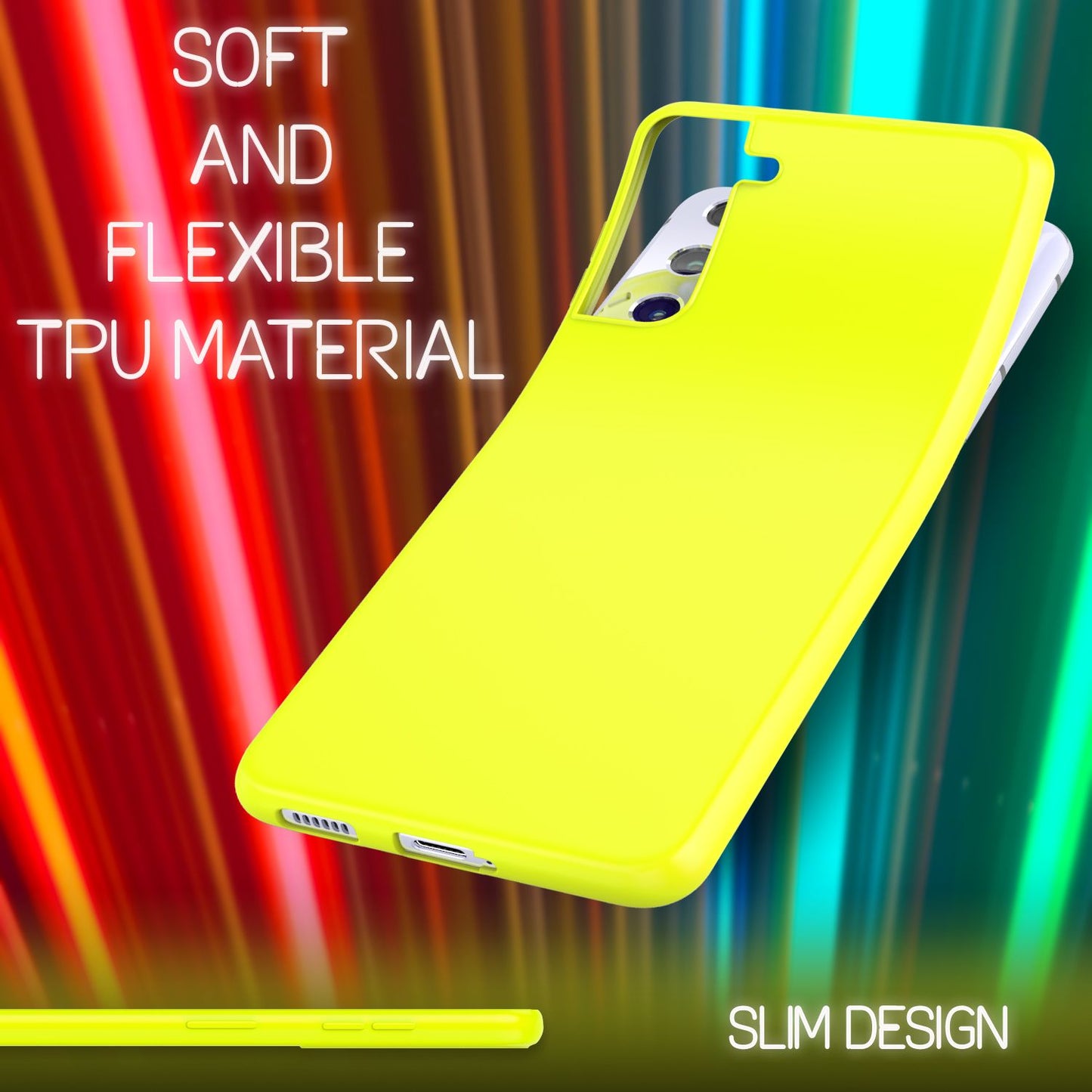 NALIA Neon Handy Hülle für Samsung Galaxy S21 Plus, Silikon Case Cover Bumper