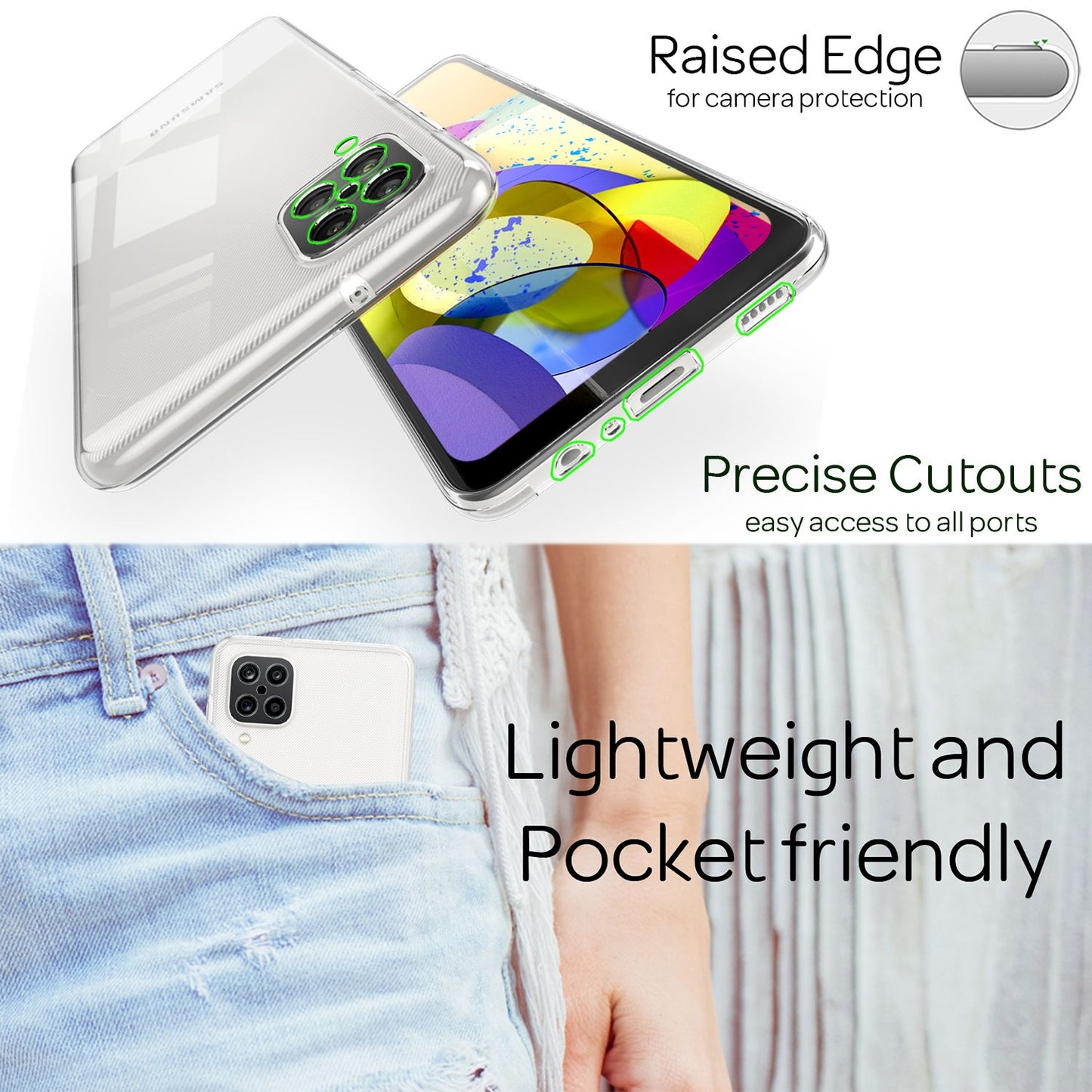 NALIA Klare 360° Handy Hülle für Samsung Galaxy A12, Full Cover Schutz Hard Case