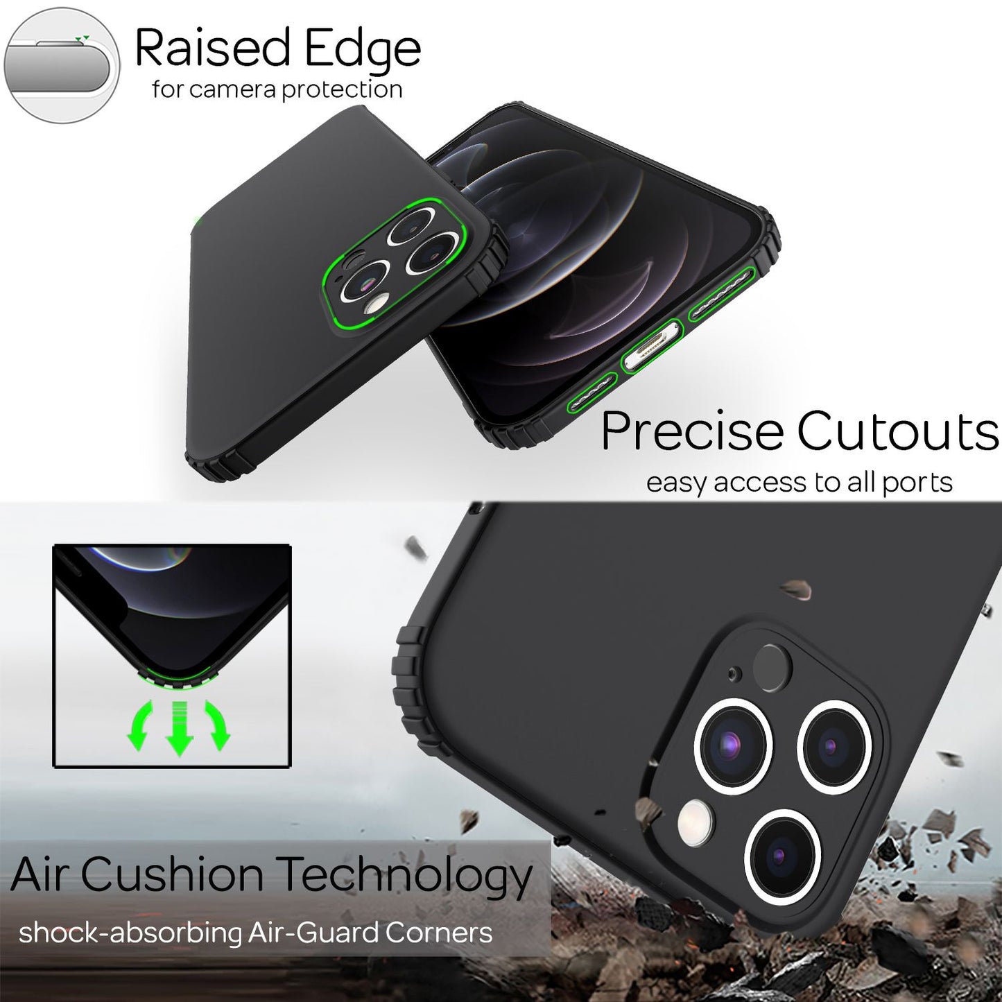 NALIA Handy Hülle für iPhone 12 Pro Max, Extra Dünn Silikon Cover Case Bumper