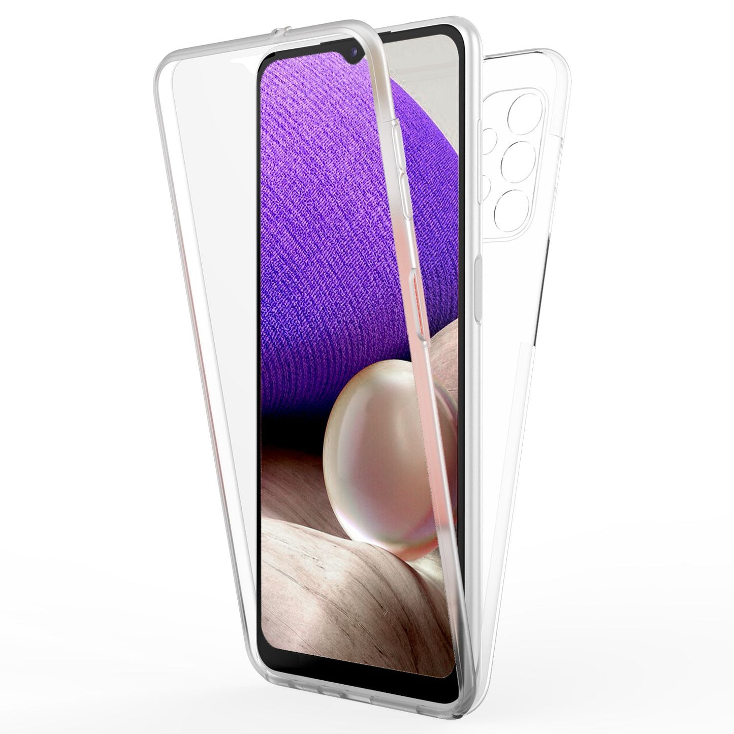 NALIA 360 Grad Handy Hülle für Samsung Galaxy A32 5G, Transparente Schutz Cover
