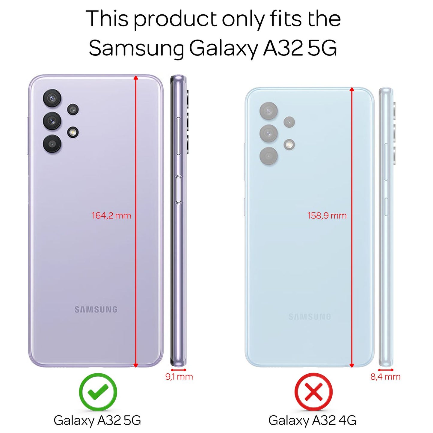 NALIA Handy Hülle mit Kette für Samsung Galaxy A32 5G, Transparente Schutzhülle
