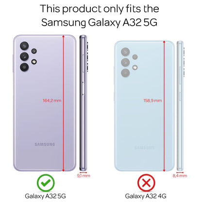 NALIA Handy Hülle mit Kette für Samsung Galaxy A32 5G, Transparente Schutzhülle