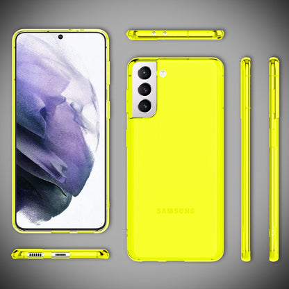 NALIA Neon Handy Hülle für Samsung Galaxy S21+, Transparent Silikon Case Cover