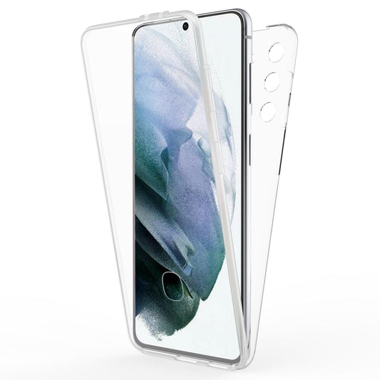 NALIA 360 Grad Handy Hülle für Samsung Galaxy S21, Transparent Cover Case Etui