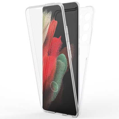 NALIA 360 Grad Handy Hülle für Samsung Galaxy S21 Ultra, Transparenter Komplettschutz