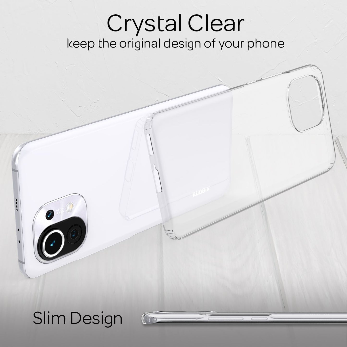 NALIA Klare Handy Hülle für Xiaomi Mi 11 5G, Transparent Cover Case Bumper Etui