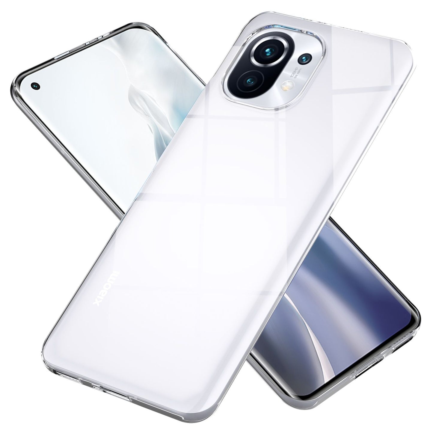 NALIA Klare Handy Hülle für Xiaomi Mi 11 5G, Transparent Silikon Cover Case Etui
