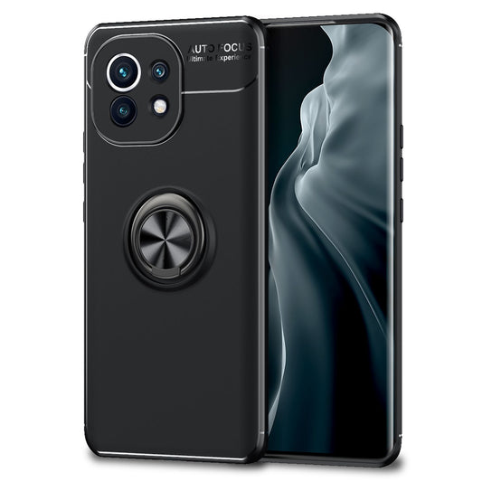 NALIA Ring Handyhülle für Xiaomi Mi 11 5G, Silikon Cover Schutz Tasche Case Etui