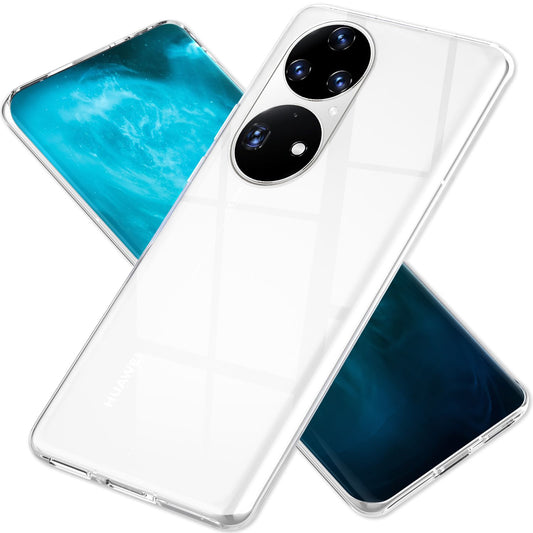 Klare Silikonhülle für Huawei P50 Pro, Transparent Anti-Gelb Durchsichtig Crystal Clear Case, Robuste Silikon Handyhülle