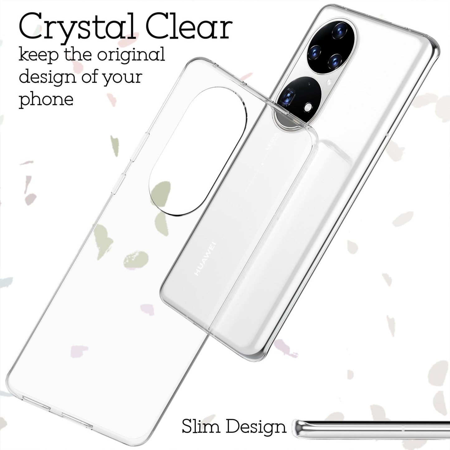 Klare Silikonhülle für Huawei P50 Pro, Transparent Anti-Gelb Durchsichtig Crystal Clear Case, Robuste Silikon Handyhülle