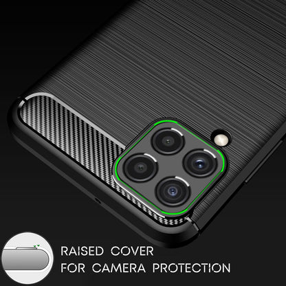 NALIA Carbon Look Case für Samsung Galaxy A22, Matt-Schwarze Silikonhülle Cover