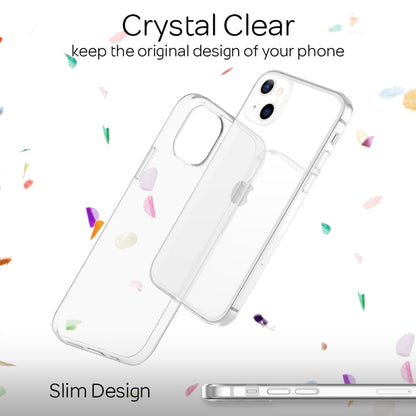 NALIA Silikon Handy Hülle für iPhone 13 Mini, Transparent Cover Case Bumper Etui