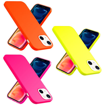 NALIA Bunte Neon Handy Hülle für iPhone 13, Matt Silikon Case Cover Bumper Etui