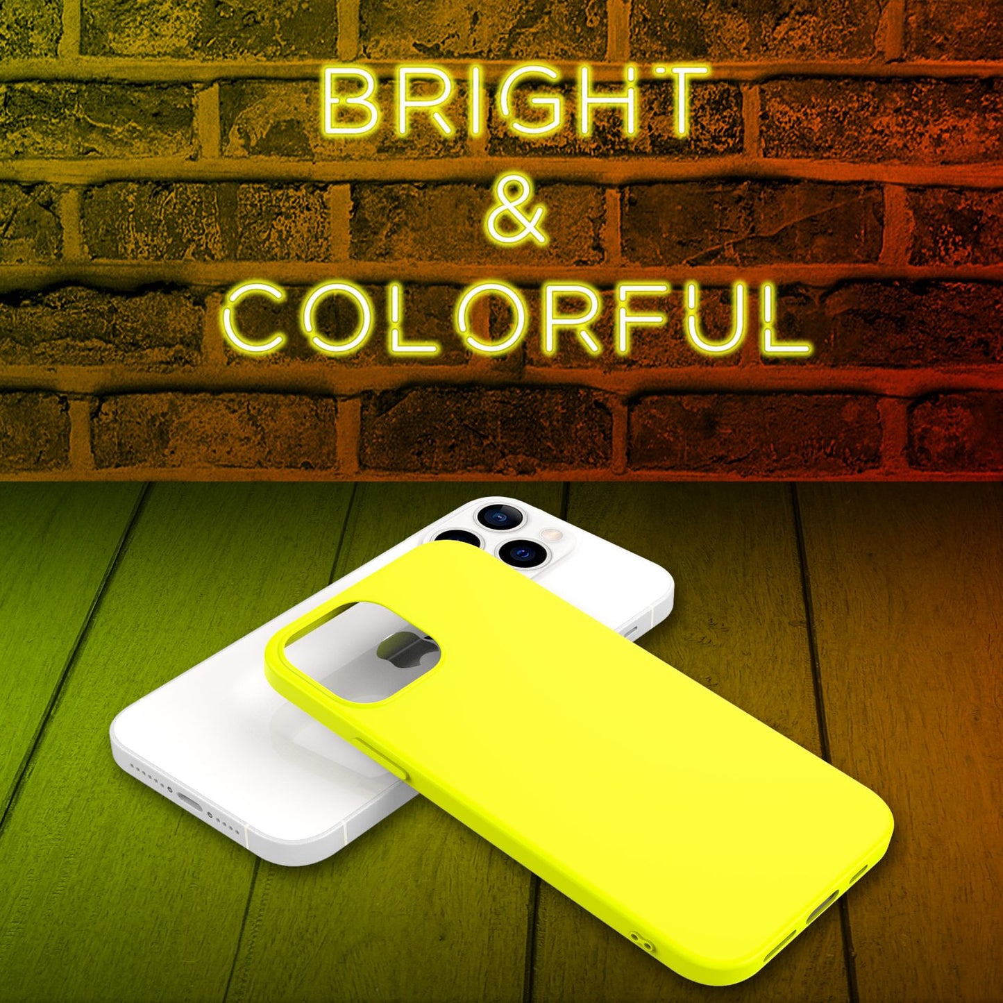 NALIA Bunte Neon Handy Hülle für iPhone 13 Pro Max, Silikon Case Cover Bumper