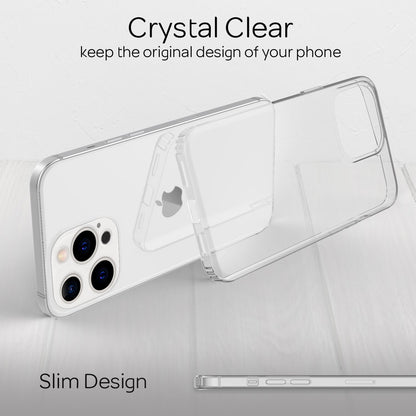 NALIA Klares Kratzfeste Hülle für iPhone 13 Pro, Transparent Anti-Gelb Stoßfest Harte Rückseite & Silikon Rahmen